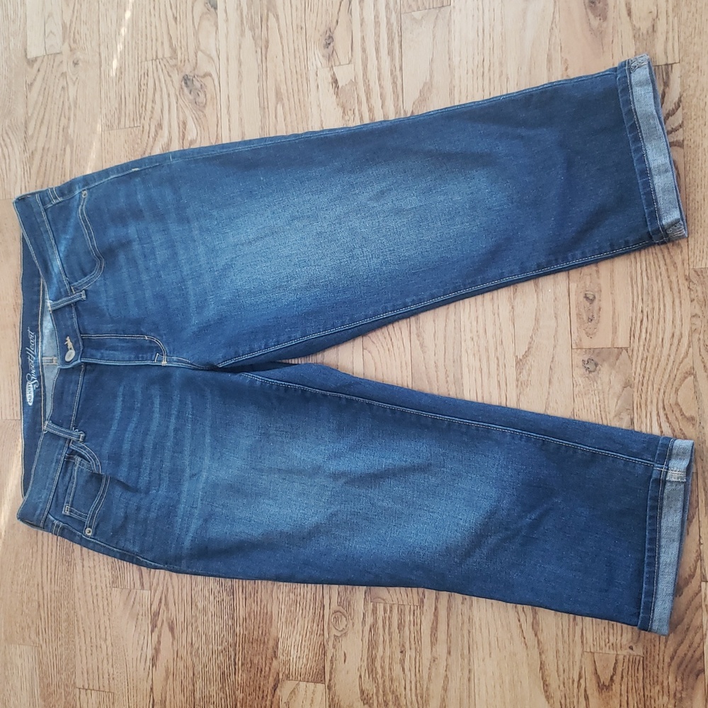 (8) Old Navy The Sweetheart Capri Jeans Denim Cropped Streetwear Fitted Casual